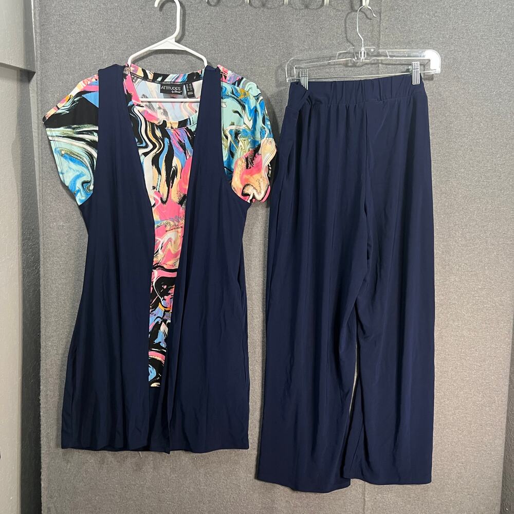 Attitudes by Renee Tall Global Illusion 3 Piece Set Navy Marble, Tall Medium